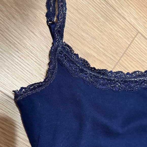 Justice Navy Tank With Silver Lace Trim Camisole - Picture 4 of 4